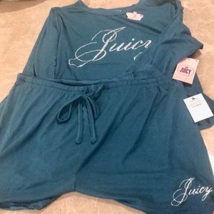 NWT Juicy Couture Blingy pajama set/ shorts & long sleeve top